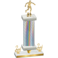 Premium Single Silver Carbon Fiber Second Place Soccer Trophy