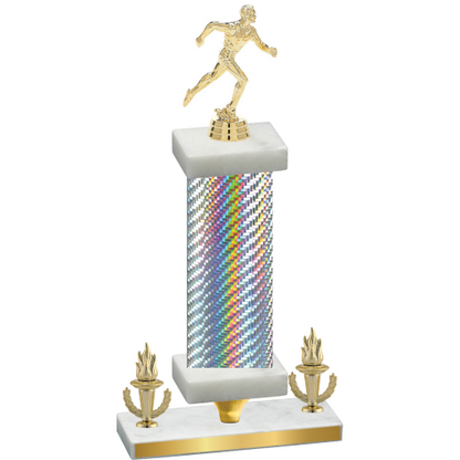 Premium Single Silver Carbon Fiber Victory Running Trophy