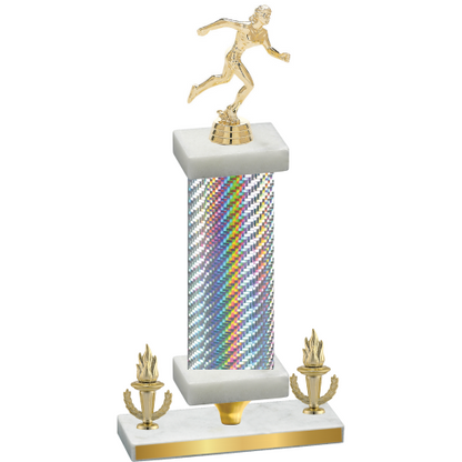 Premium Single Silver Carbon Fiber Victory Running Trophy