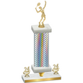 Premium Single Silver Carbon Fiber Year Tennis Trophy
