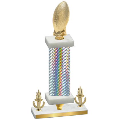 Premium Single Silver Carbon Fiber Victory Football Trophy