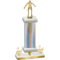 Premium Single Silver Carbon Fiber Second Place Wrestling Trophy