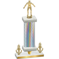 Premium Single Silver Carbon Fiber Victory Wrestling Trophy