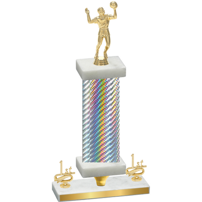 Premium Single Silver Carbon Fiber First Place Volleyball Trophy