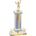 Premium Single Silver Carbon Fiber Third Place Volleyball Trophy