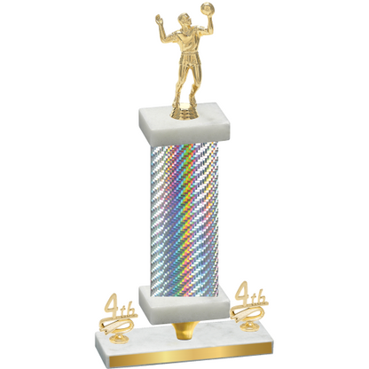 Premium Single Silver Carbon Fiber Fourth Place Volleyball Trophy