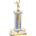 Premium Single Silver Carbon Fiber Third Place Volleyball Trophy