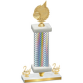 Premium Single Silver Carbon Fiber Second Place Volleyball Trophy