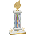 Premium Single Silver Carbon Fiber Third Place Volleyball Trophy