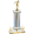 Premium Single Silver Carbon Fiber Second Place Swimming Trophy
