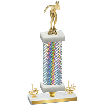 Premium Single Silver Carbon Fiber First Place Tennis Trophy