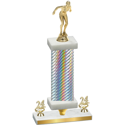 Premium Single Silver Carbon Fiber Year Tennis Trophy