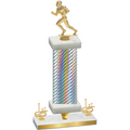 Premium Single Silver Carbon Fiber First Place Football Trophy