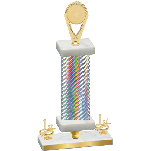 Premium Single Silver Carbon Fiber First Place Insert Trophy