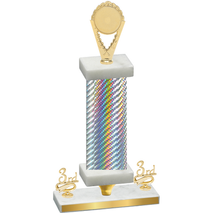 Premium Single Silver Carbon Fiber Third Place Insert Trophy