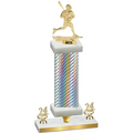 Premium Single Silver Carbon Fiber Year Lacrosse Trophy