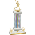 Premium Single Silver Carbon Fiber Second Place Lacrosse Trophy