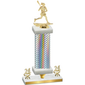 Premium Single Silver Carbon Fiber Year Lacrosse Trophy
