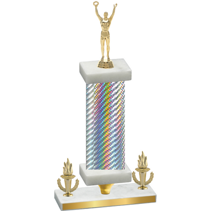 Premium Single Silver Carbon Fiber Victory Victory Trophy