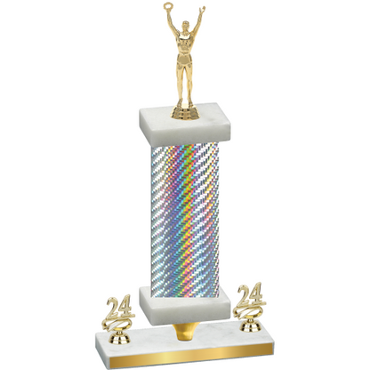 Premium Single Silver Carbon Fiber Year Victory Trophy