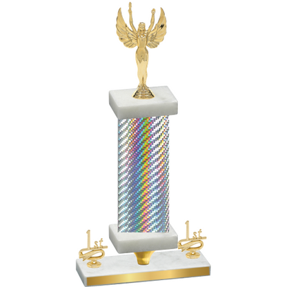 Premium Single Silver Carbon Fiber First Place Victory Trophy