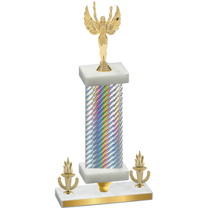 Premium Single Silver Carbon Fiber Victory Victory Trophy