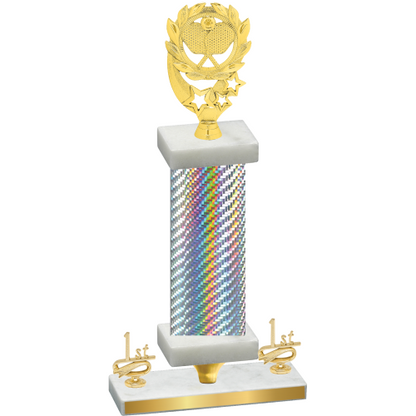 Premium Single Silver Carbon Fiber First Place Pickleball Trophy