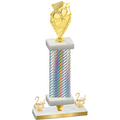 Premium Single Silver Carbon Fiber Second Place Pickleball Trophy