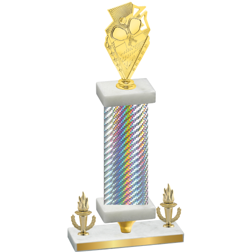 Premium Single Silver Carbon Fiber Victory Pickleball Trophy