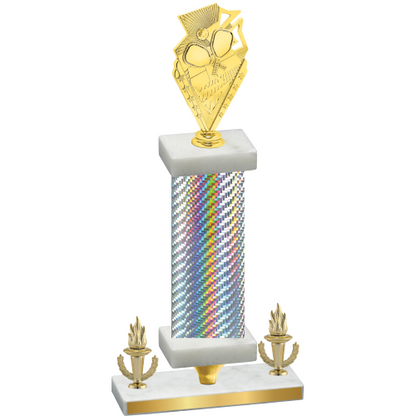 Premium Single Silver Carbon Fiber Victory Pickleball Trophy