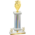 Premium Single Silver Carbon Fiber Year Pickleball Trophy