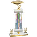 Premium Single Silver Carbon Fiber Year Cars Trophy