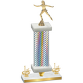 Premium Single Silver Carbon Fiber First Place Skater Trophy