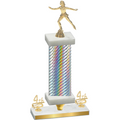 Premium Single Silver Carbon Fiber Fourth Place Skater Trophy