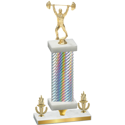 Premium Single Silver Carbon Fiber Victory Weights Trophy