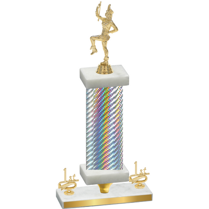 Premium Single Silver Carbon Fiber First Place Majorette Trophy