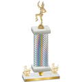 Premium Single Silver Carbon Fiber Third Place Majorette Trophy