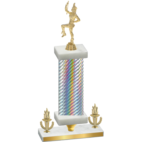 Premium Single Silver Carbon Fiber Victory Majorette Trophy