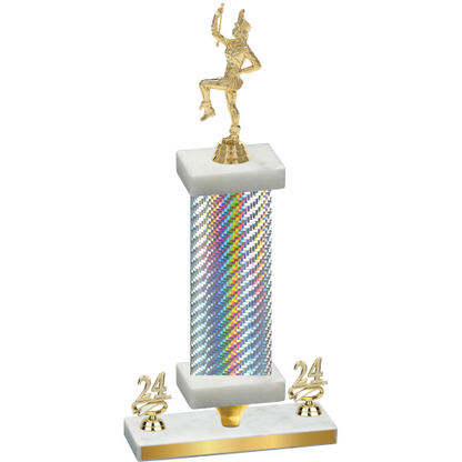 Premium Single Silver Carbon Fiber Year Majorette Trophy