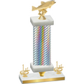 Premium Single Silver Carbon Fiber First Place Fishing Trophy