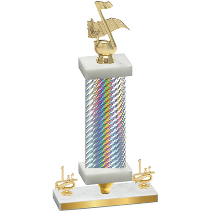 Premium Single Silver Carbon Fiber First Place Music Trophy