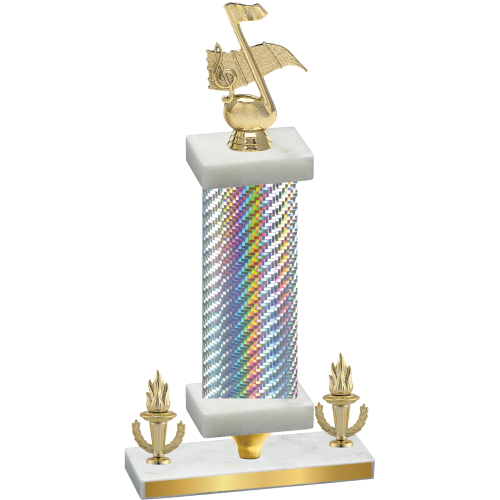 Premium Single Silver Carbon Fiber Victory Music Trophy