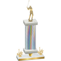 Premium Single Silver Carbon Fiber First Place Golf Trophy