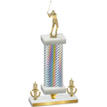 Premium Single Silver Carbon Fiber Victory Golf Trophy