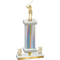 Premium Single Silver Carbon Fiber Year Golf Trophy