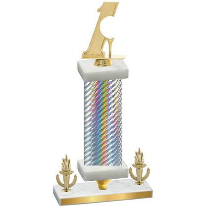 Premium Single Silver Carbon Fiber Victory Golf Trophy