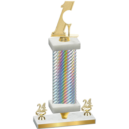 Premium Single Silver Carbon Fiber Year Golf Trophy