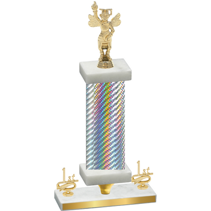 Premium Single Silver Carbon Fiber First Place Academics Trophy