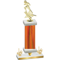 Premium Single Orange Carbon Fiber First Place Football Trophy