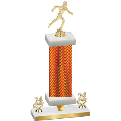 Premium Single Orange Carbon Fiber Year Running Trophy
